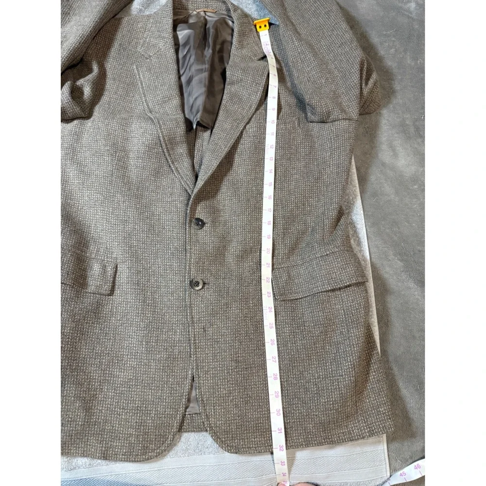 Vintage Size DM Blazer 100% Wool Brown‎ Beige 2 Button Sport Coat Professional